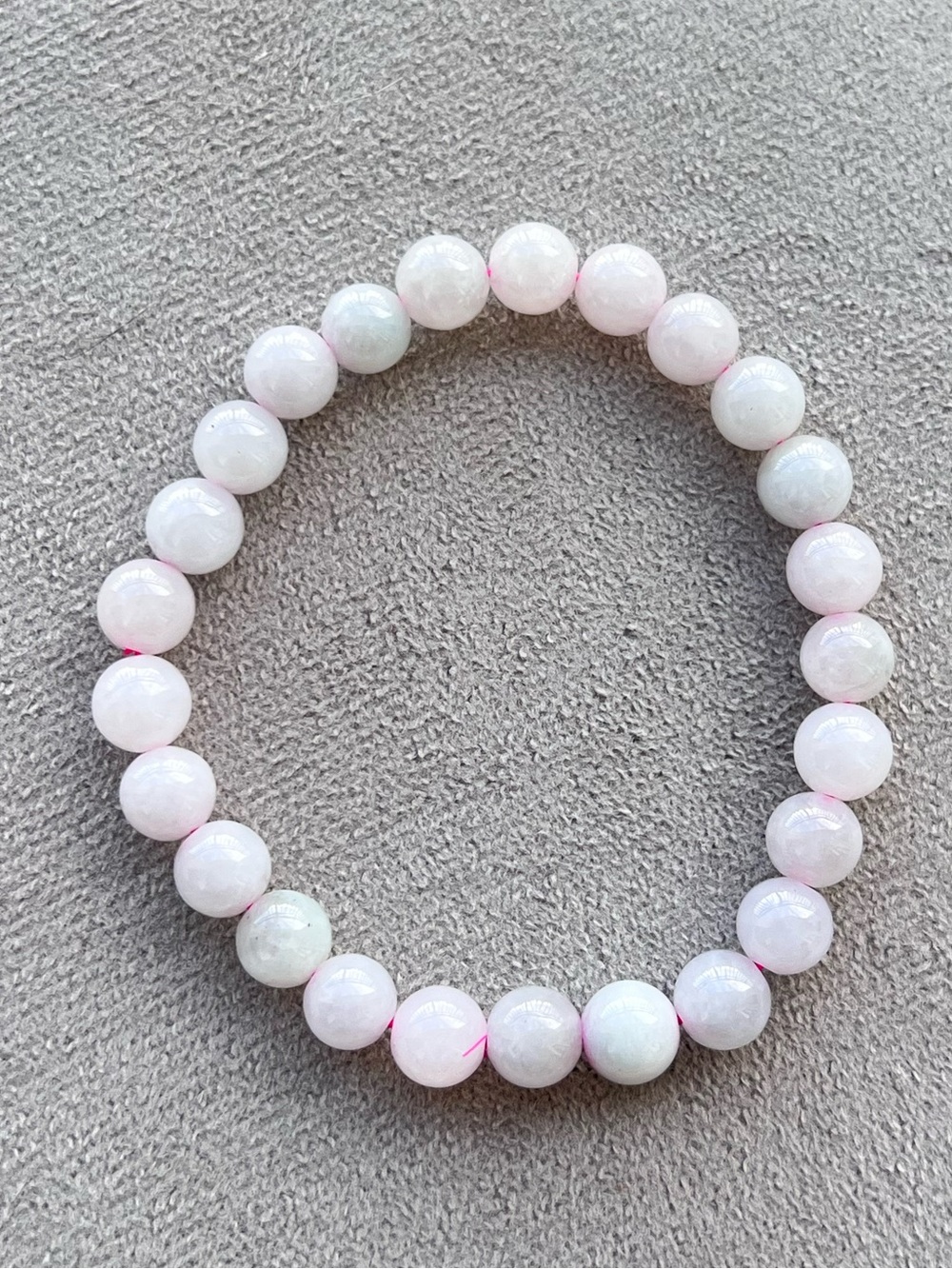 Pink & Lavender Grade A Jadeite Jade Beaded Stretch Bracelet